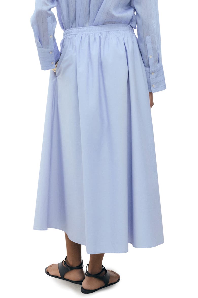 Flared Cotton Maxi Skirt, Alternate, color, SKY BLUE