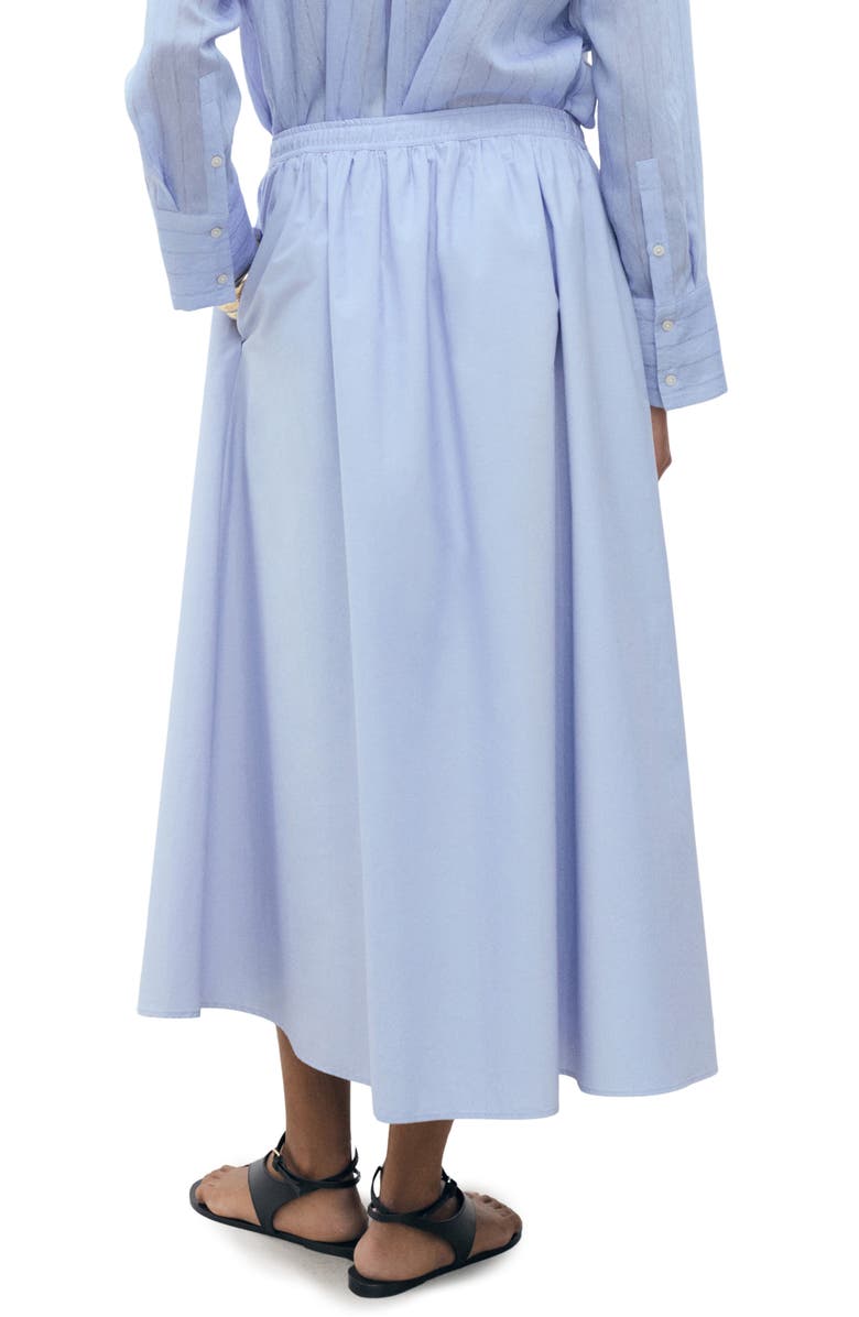 MANGO Flared Cotton Maxi Skirt, Alternate, color, Sky Blue