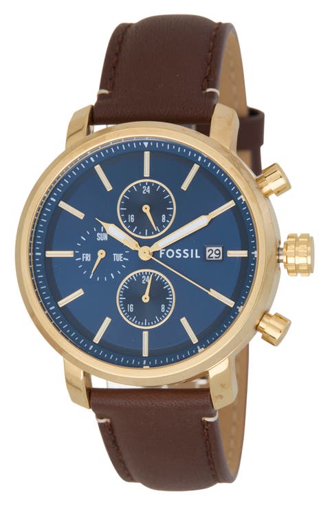 Rhett Leather Strap Watch, 43mm