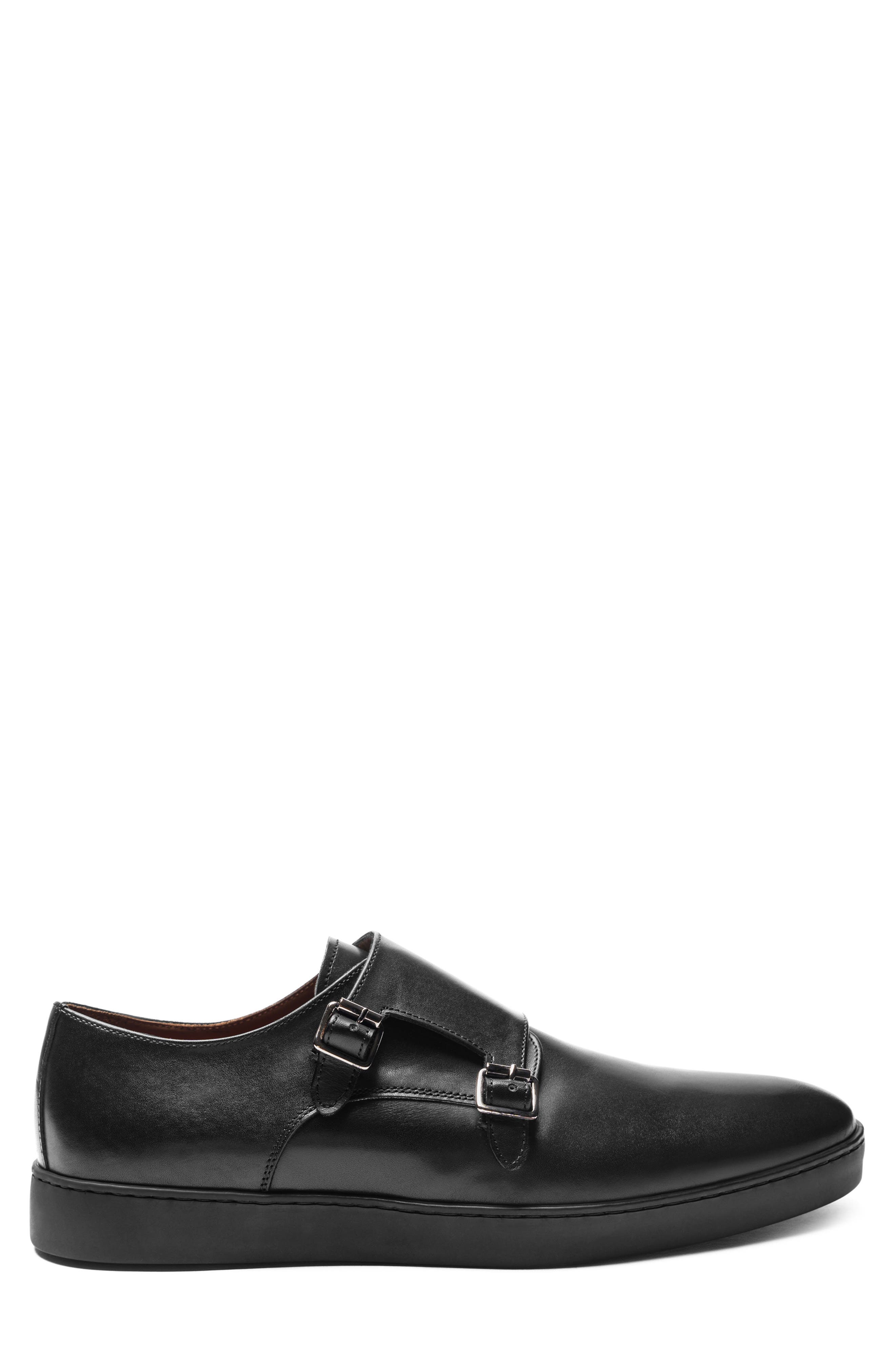 Bruno Magli Palestro Double Monk Shoe, Alternate, color, Black