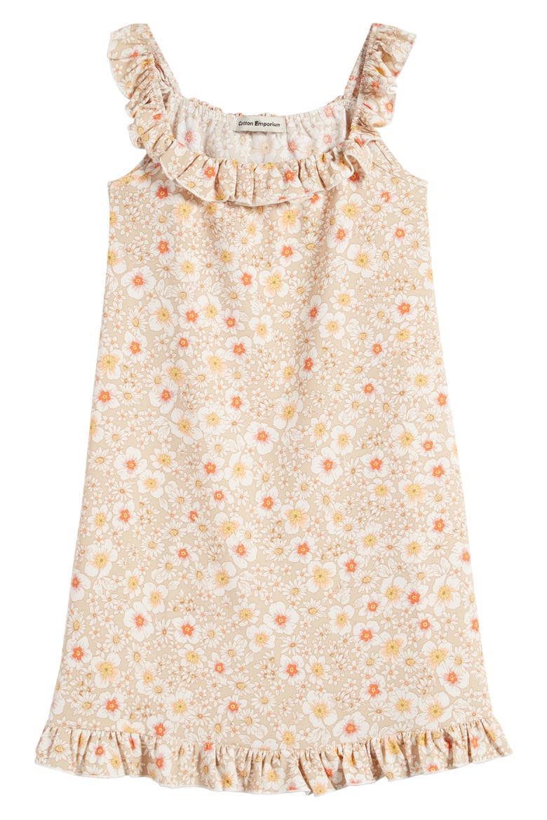 Kids' Flutter Floral Dress, Main, color, IVORY MULTI