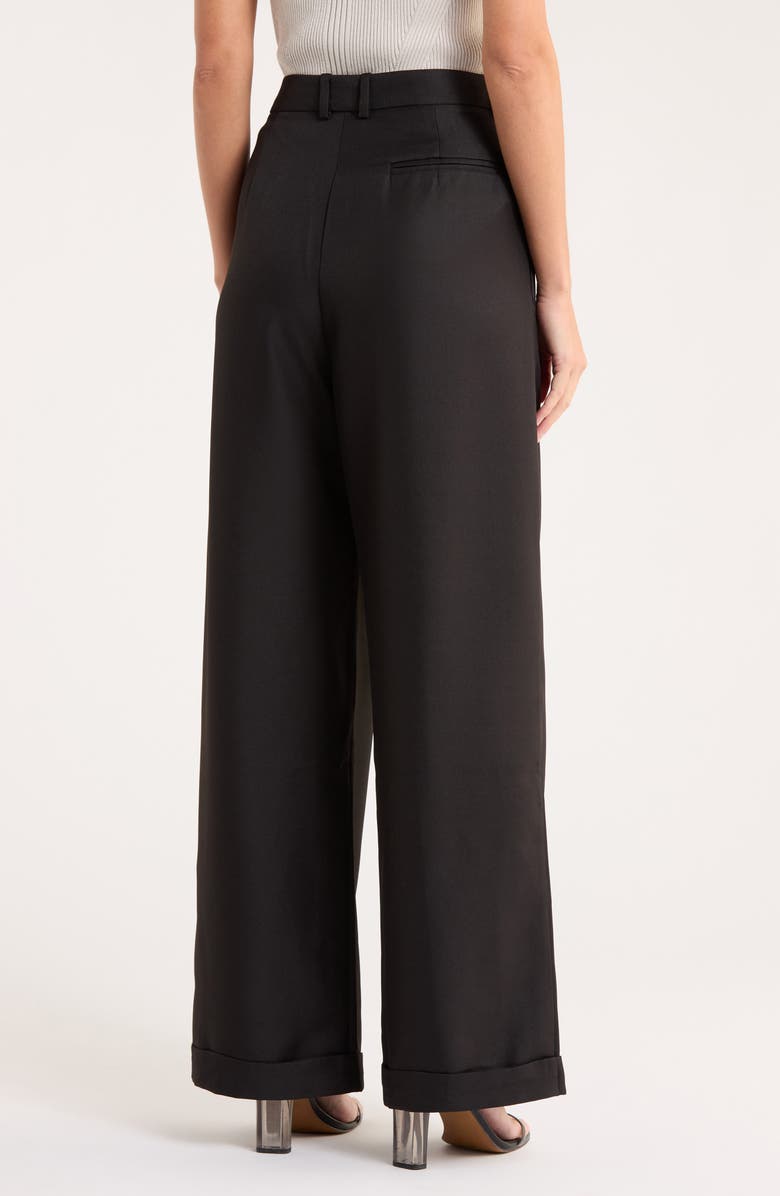WAYF Maddox Pleated Cuff Trousers, Alternate, color, Black