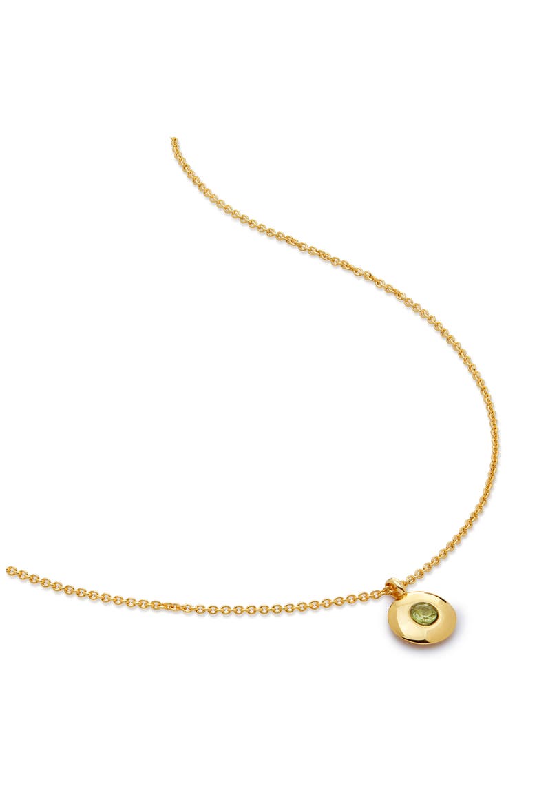 August Birthstone Peridot Pendant Necklace, Main, color, YELLOW GOLD