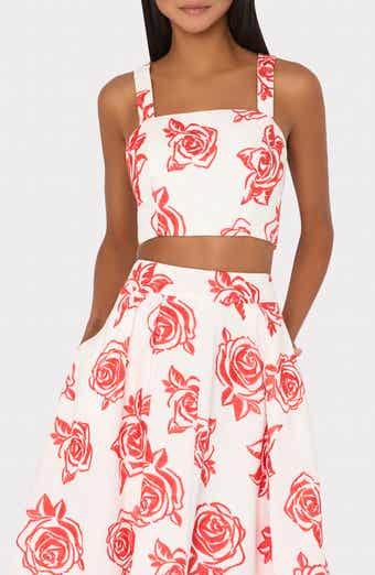 Milly Rose Embroidered Cotton Crop Top