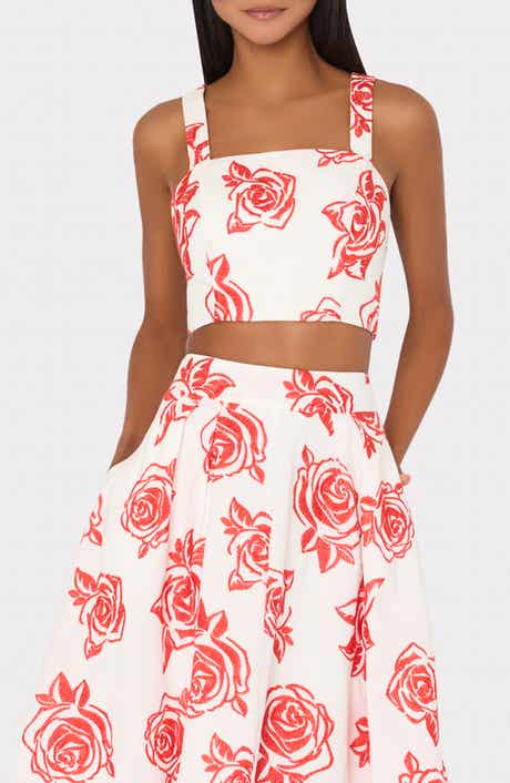 Milly Rose Embroidered Cotton Crop Top