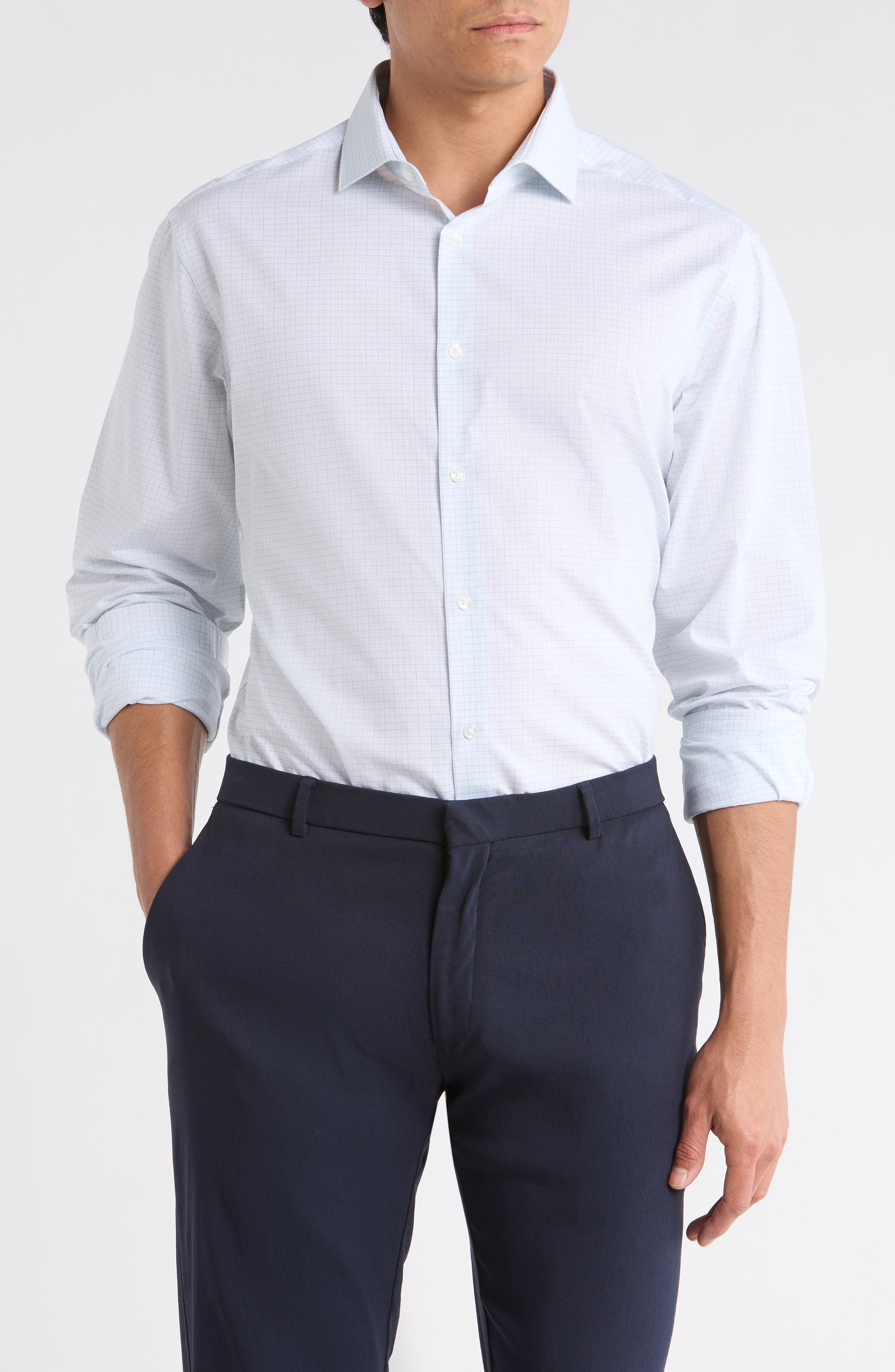 Calvin Klein Slim Fit Check Print Dress Shirt