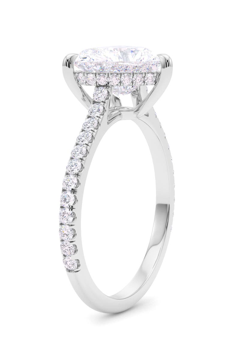 Everyday By HauteCarat 18K White Gold Heart Shaped Lab Created Diamond Engagement Ring, Alternate, color, 