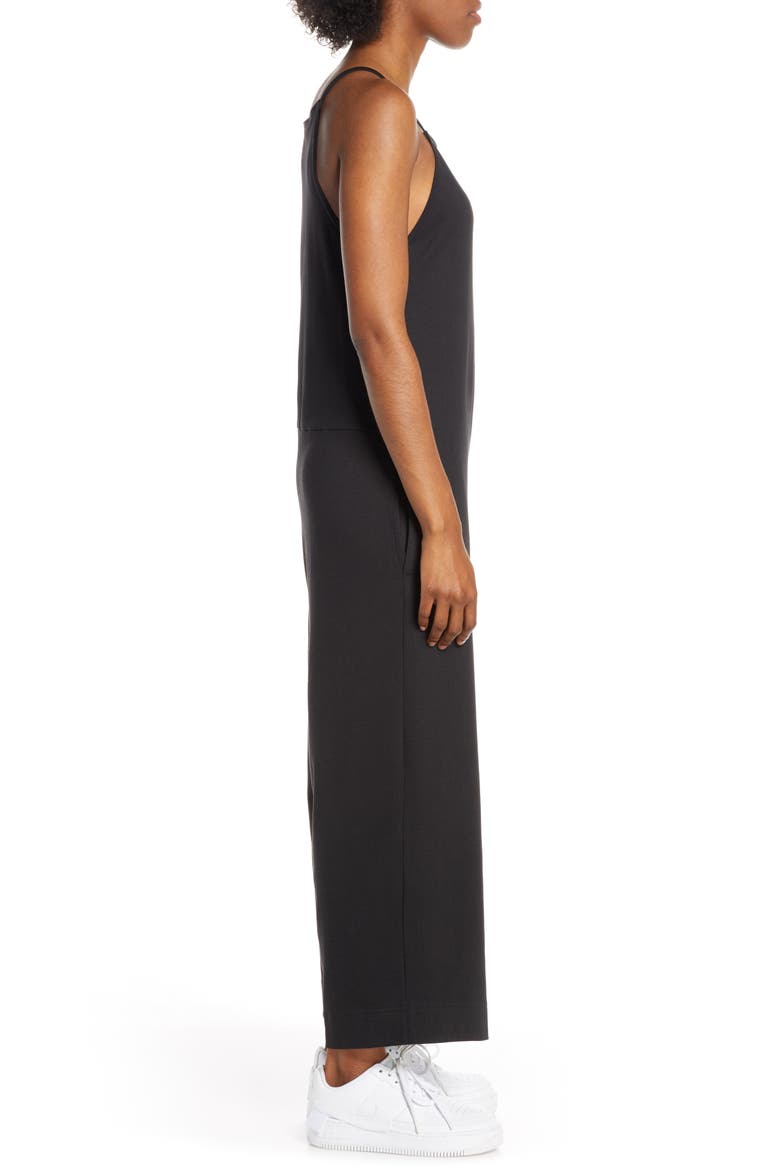 Sportswear Wide Leg Jumpsuit, Alternate, color, BLACK/ BLACK/ WHITE
