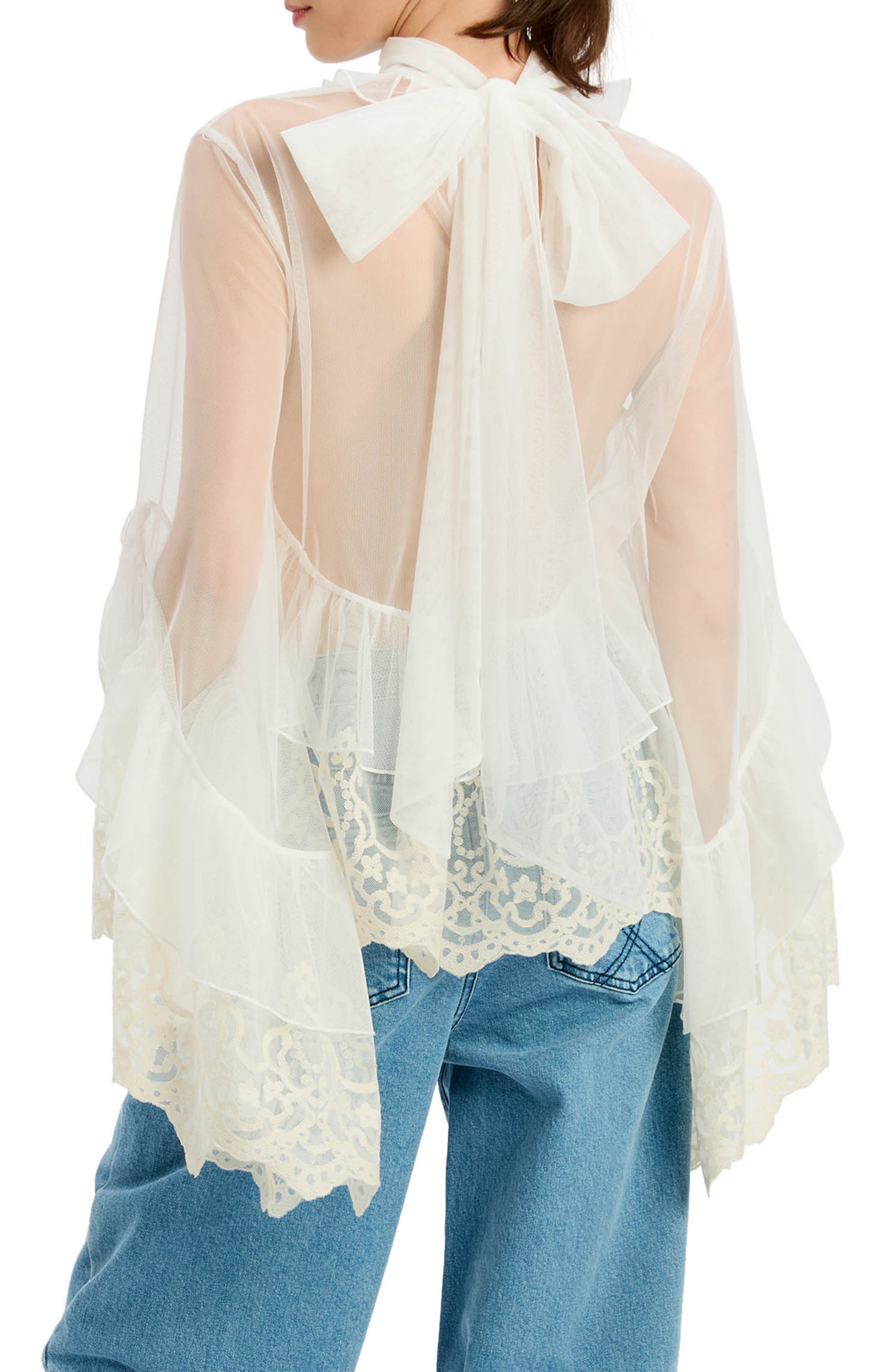 Anyssa Ruffle Chiffon Babydoll Top - image 2