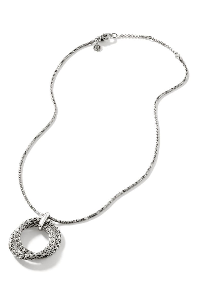 John Hardy Soft Chain Pendant Necklace, Silver, 1.8mm, Alternate, color, 