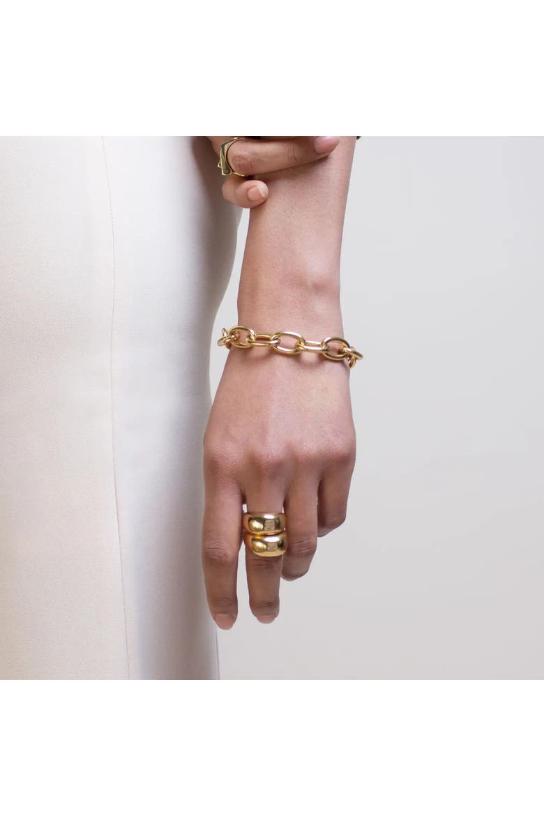 Chunky Round Gold Chain Bracelet, Alternate, color, Gold