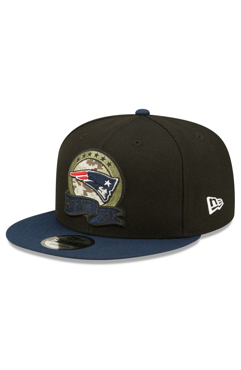 New Era Men's New Era Black/Navy New England Patriots 2022 Salute To Service 9FIFTY Snapback Hat, Alternate, color, 