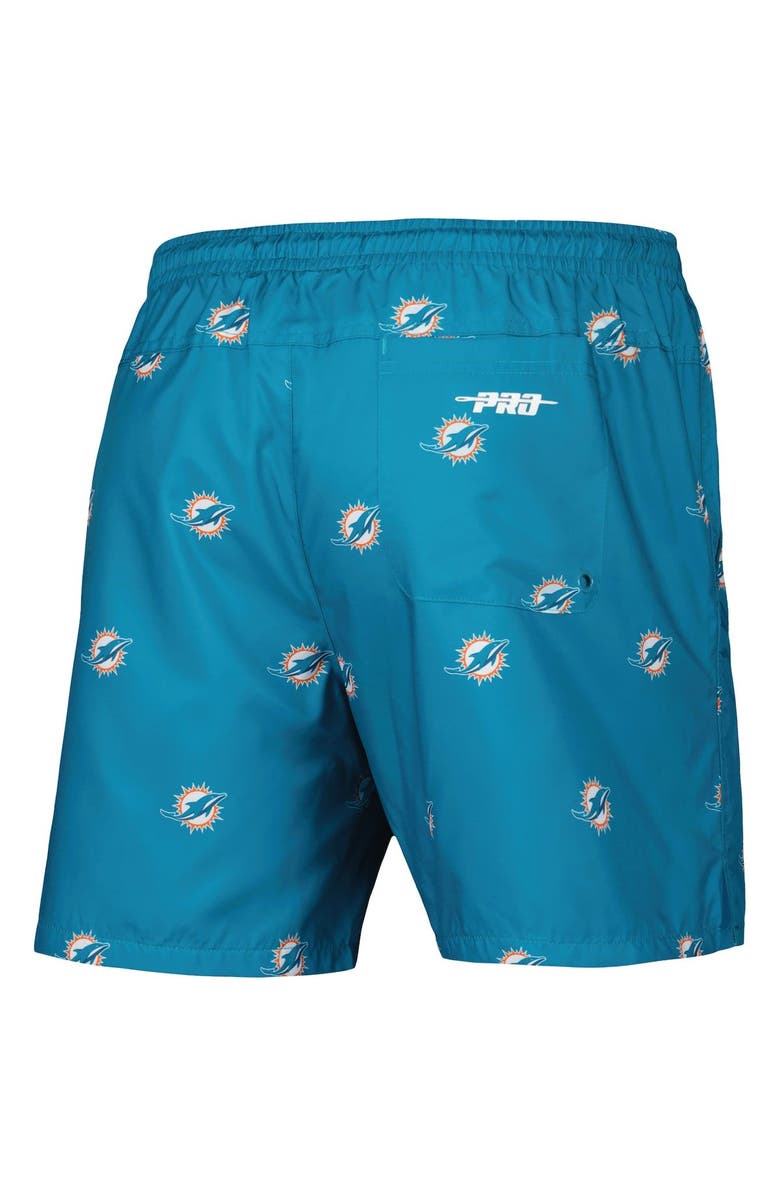 PRO STANDARD Men's Pro Standard Aqua Miami Dolphins Allover Print Mini Logo Shorts, Alternate, color, 