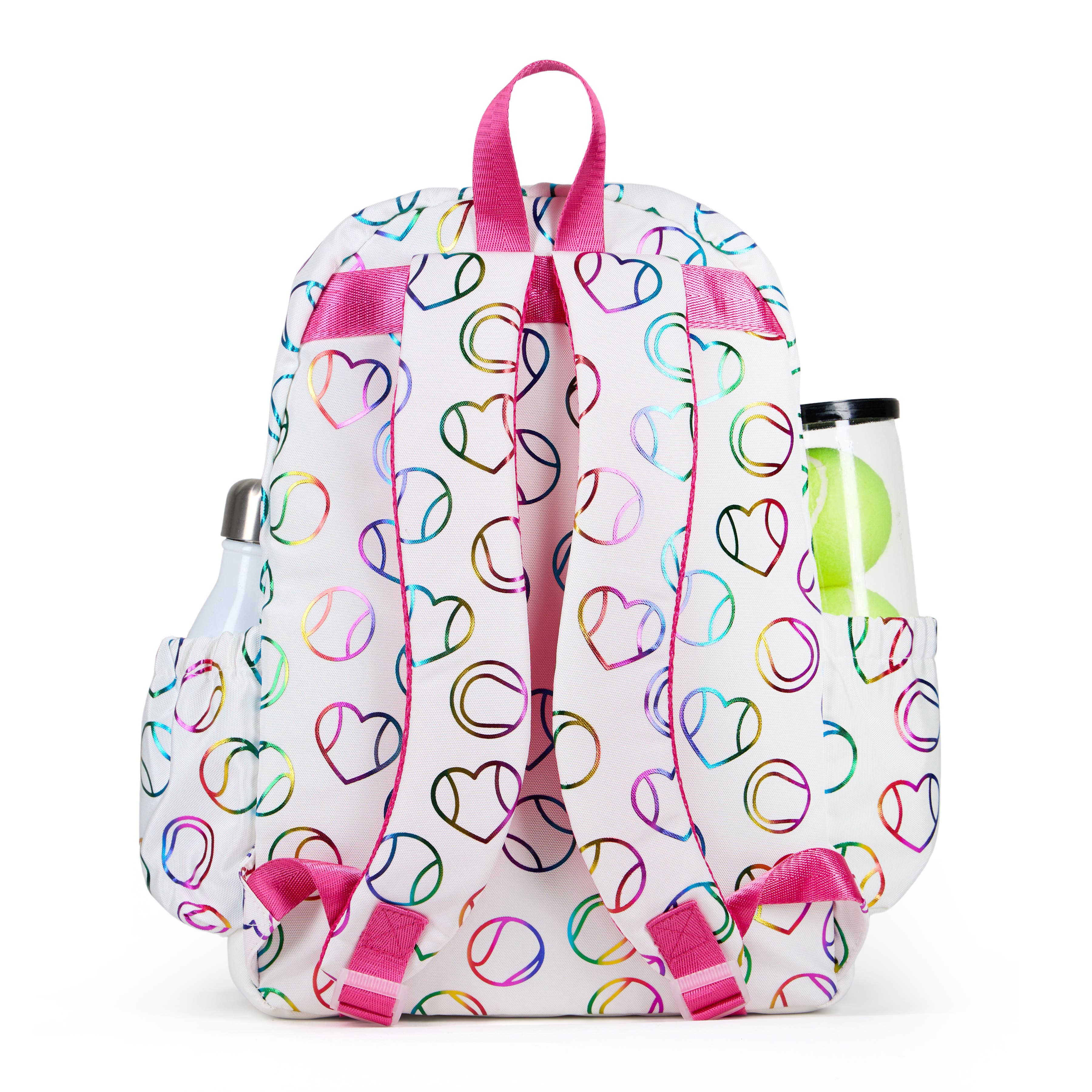 Ame & Lulu Little Love Tennis backpack, Alternate, color, Metallic Rainbow