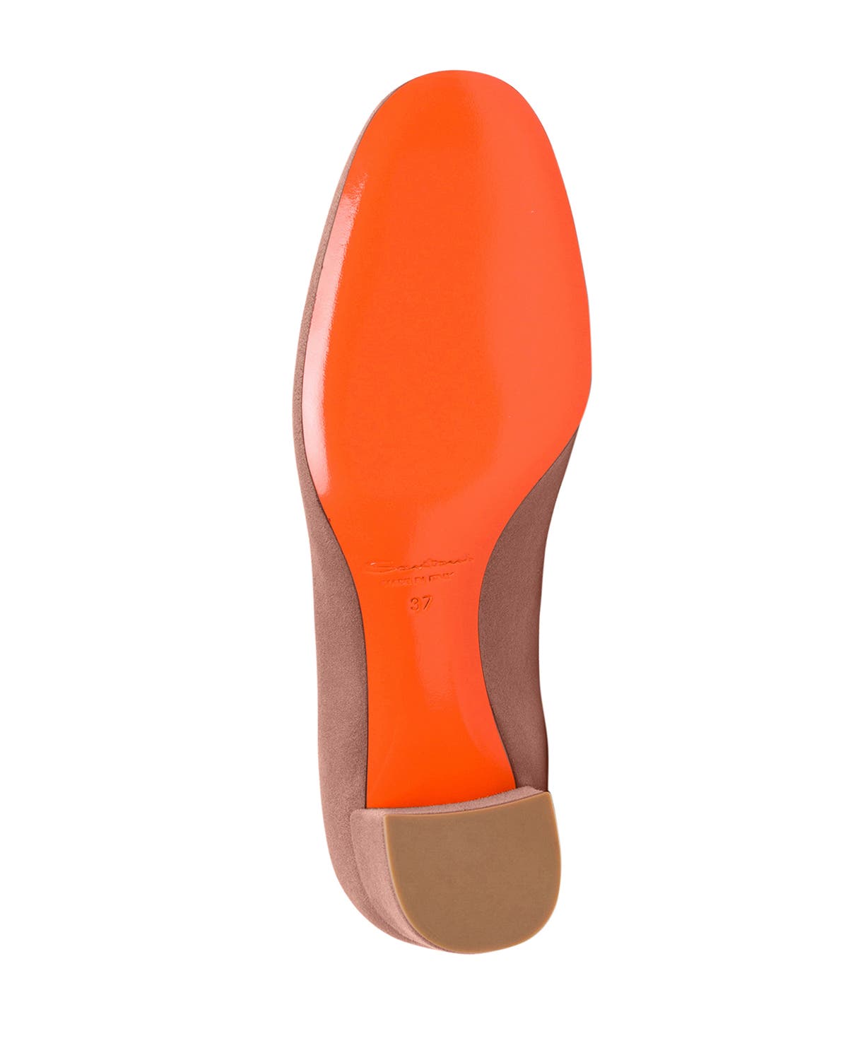 Santoni Suede low-heel pump, Alternate, color, Pink