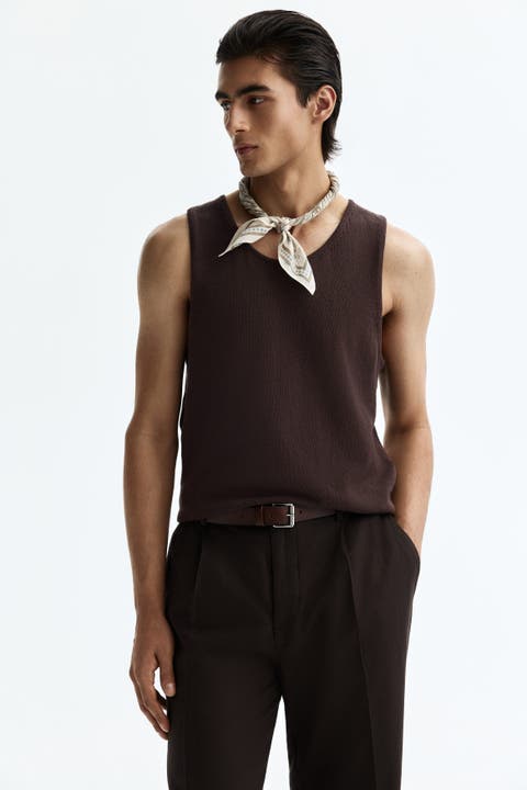 Regular Fit Knitted Vest Top