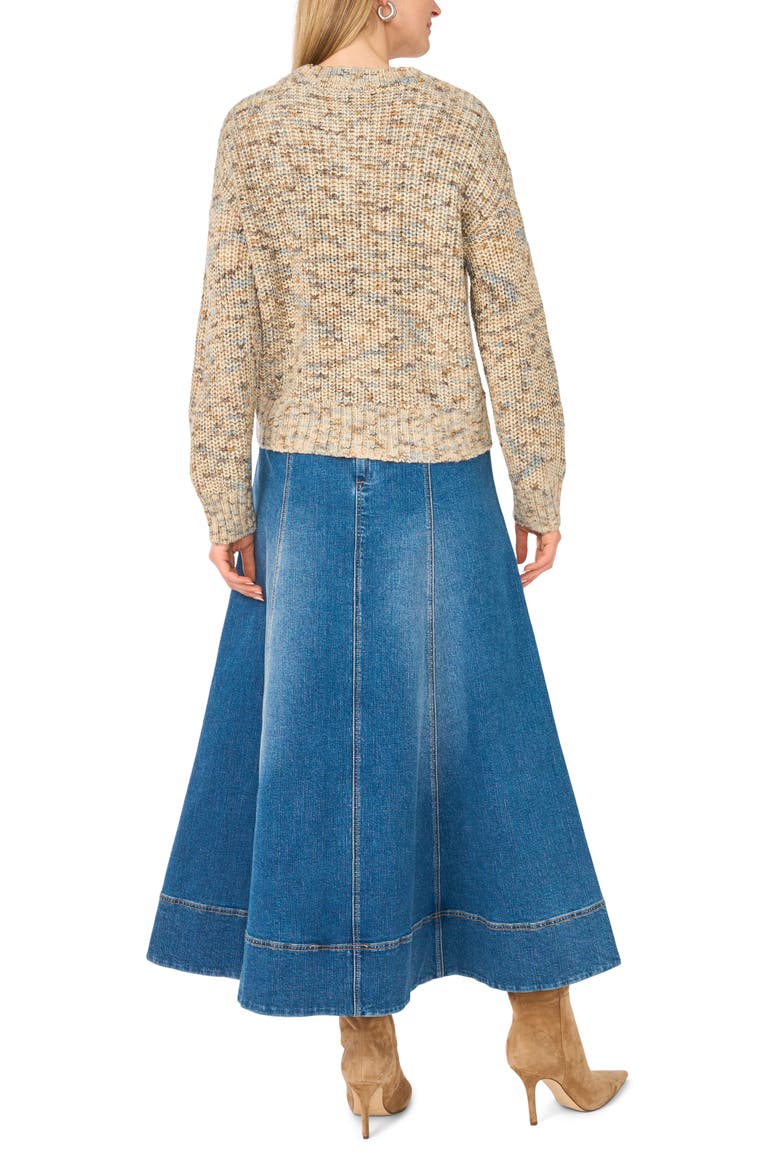 Marled Crewneck Sweater, Alternate, color, IVORY/ BROWN/ BLUE MARLED