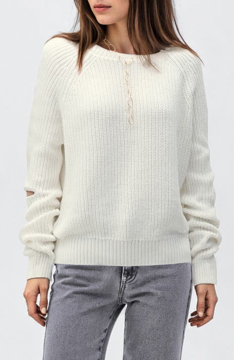 Cutout Cotton Sweater