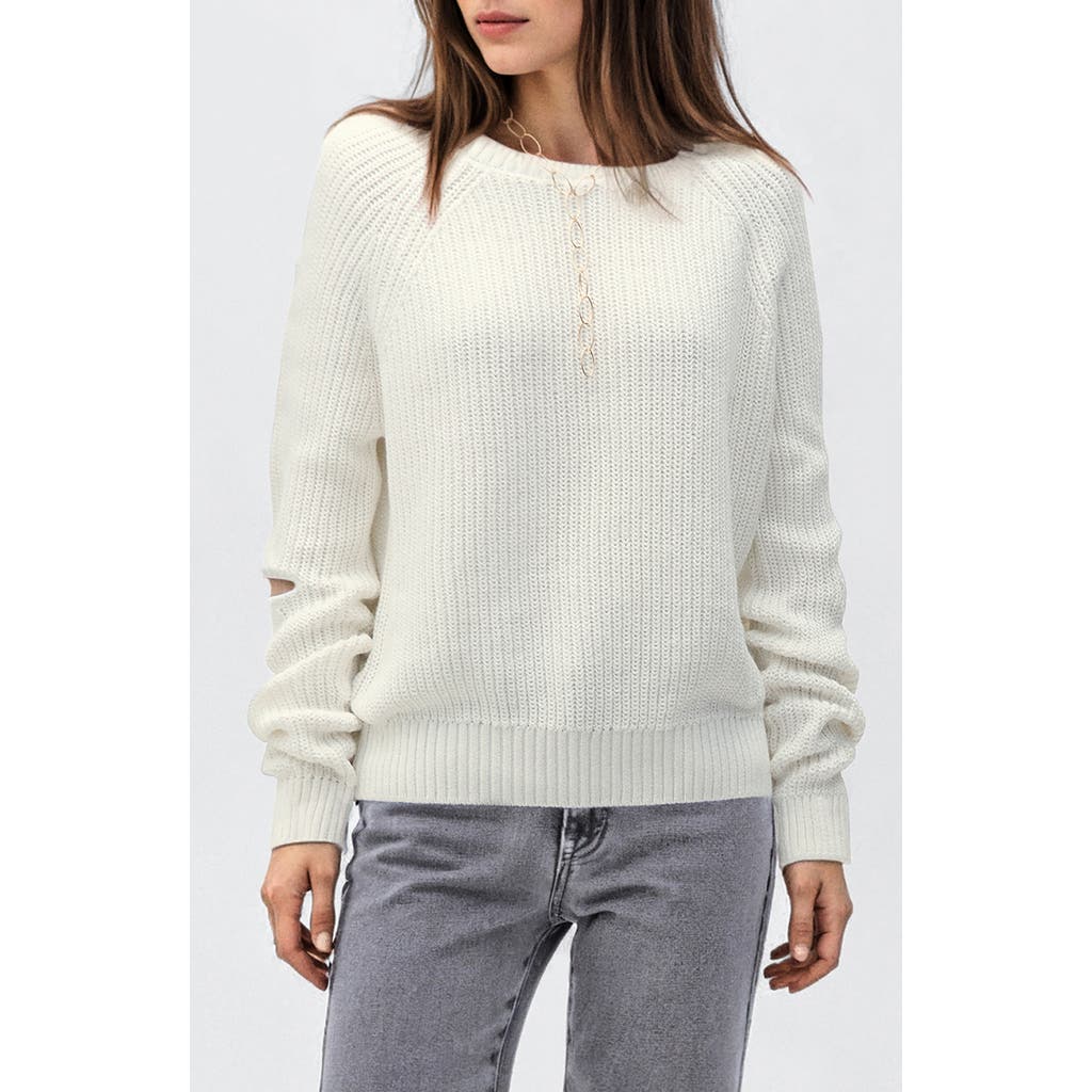 Mango Teen Cutout Cotton Sweater In White