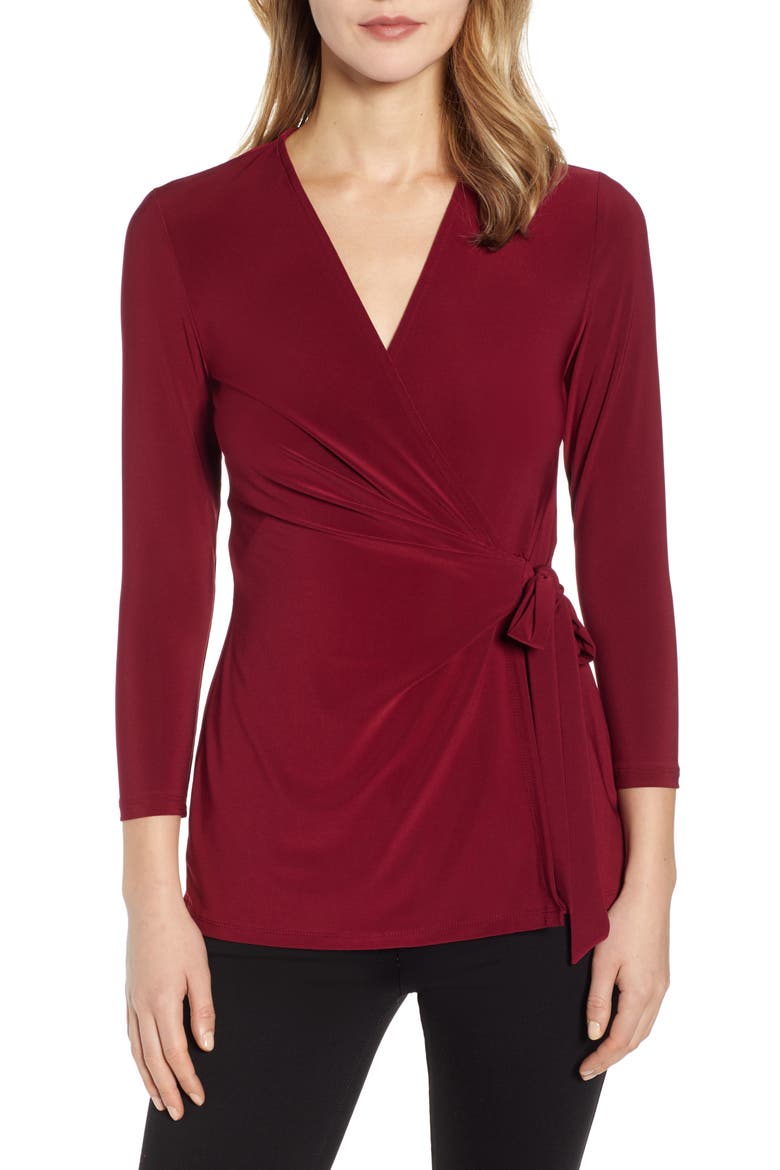 Wrap Style Top, Main, color, CORDOVAN