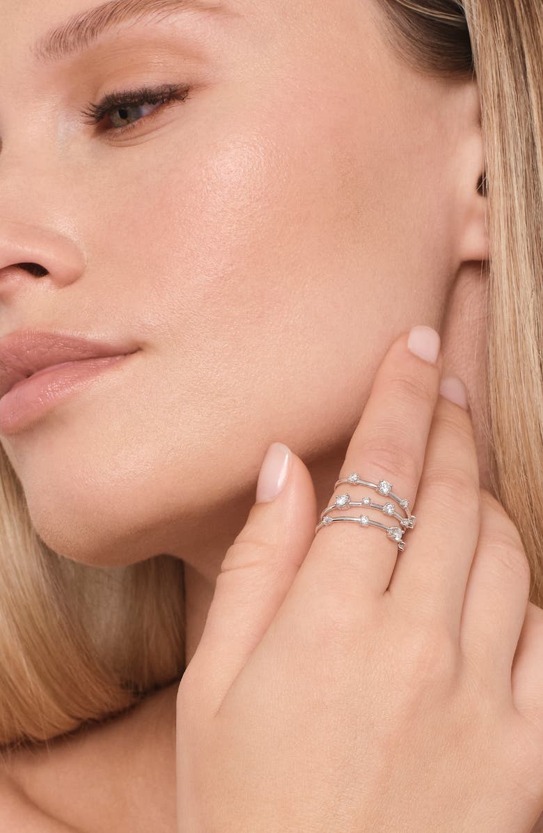 LANA 14K Gold Solo 3-Band Diamond Ring, Alternate, color, White Gold