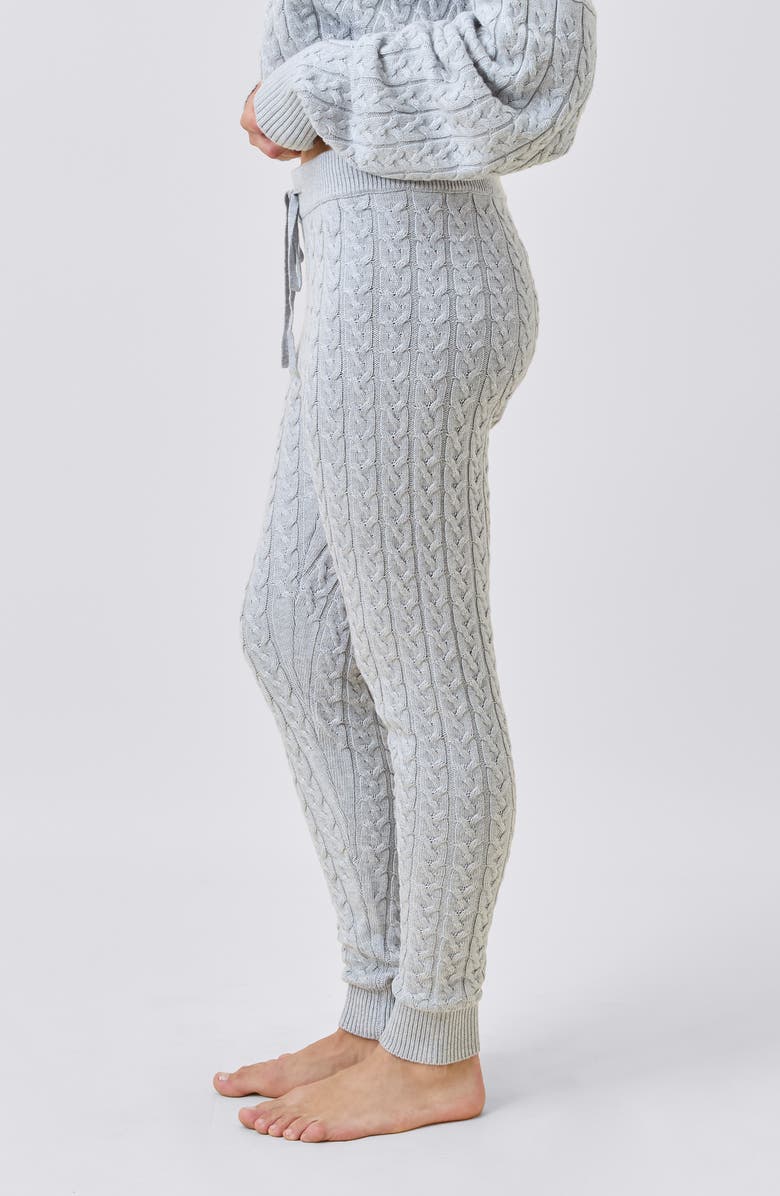 Papinelle Cable Knit Pajama Pants, Alternate, color, Grey