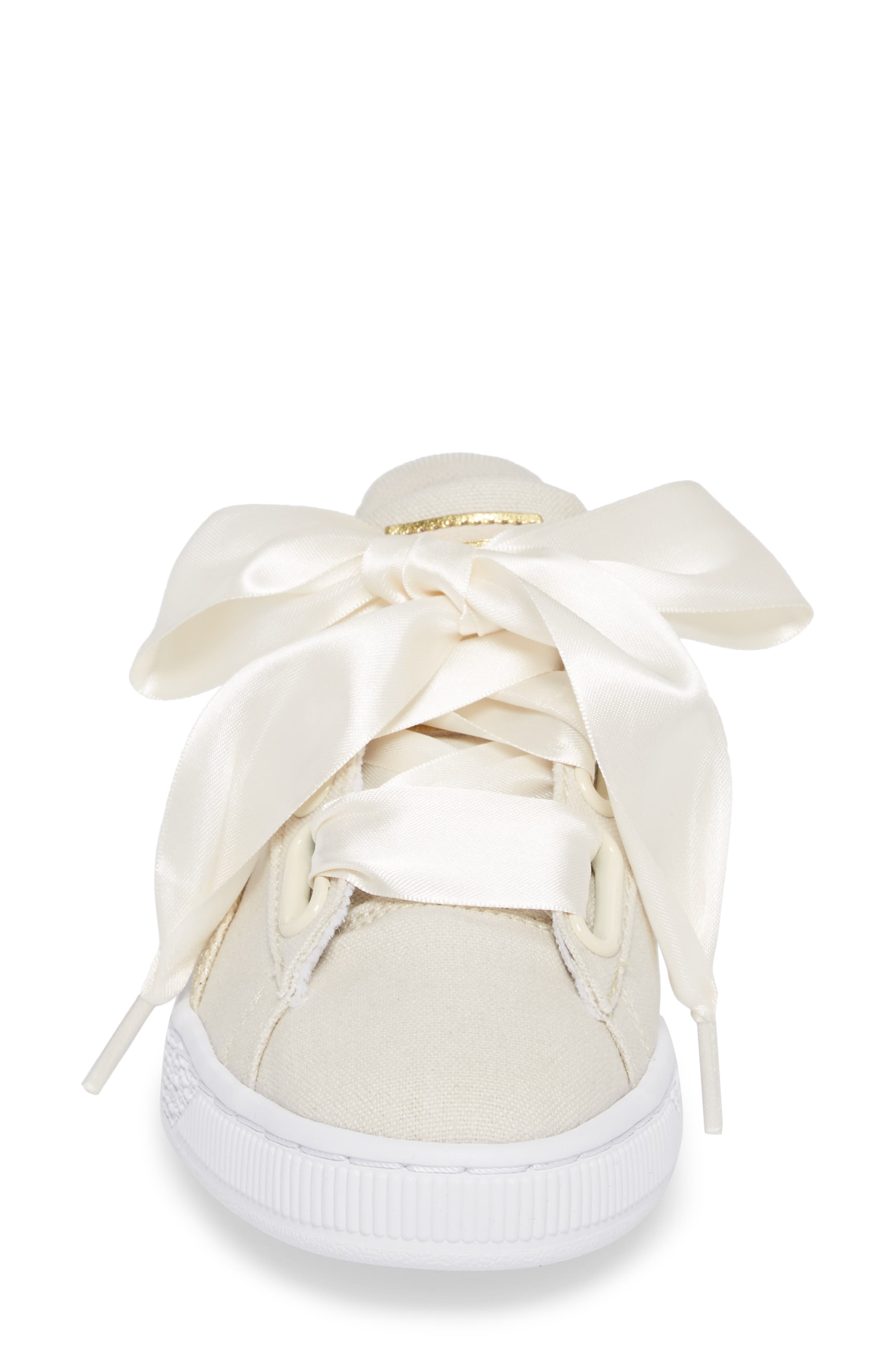 Basket Heart Sneaker, Alternate, color, BIRCH/ WHITE/ TEAM GOLD
