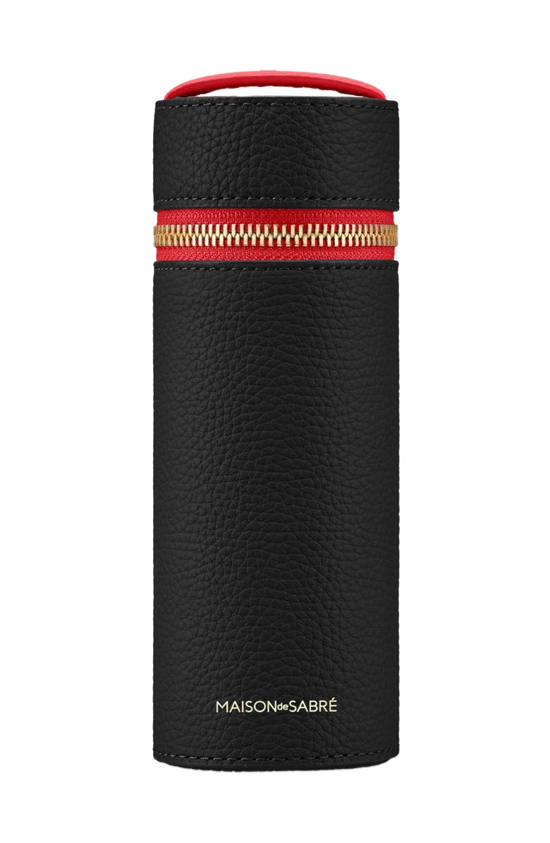MAISON de SABRÉ Leather Brush Case, Main, color, Rouge Noir