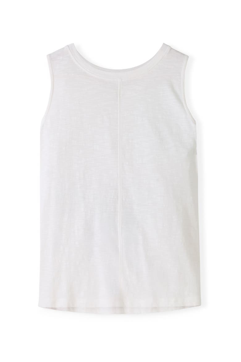 Crew Neck Pleat Back Tank Top, Alternate, color, Chalk