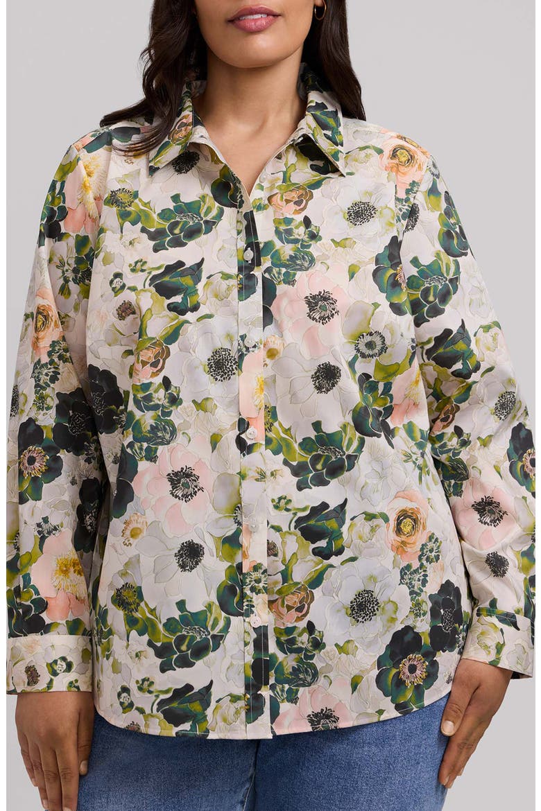 Hampton Floral Long Sleeve Cotton Shirt, Main, color, WHITE/ MULTI