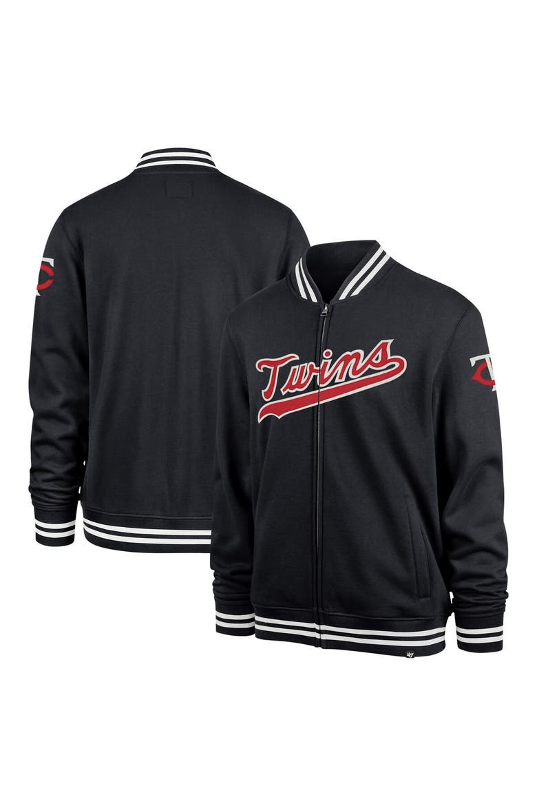 Men's '47 Navy Minnesota Twins Wax Pack Pro Camden Full-Zip Track Jacket, Main, color, Navy