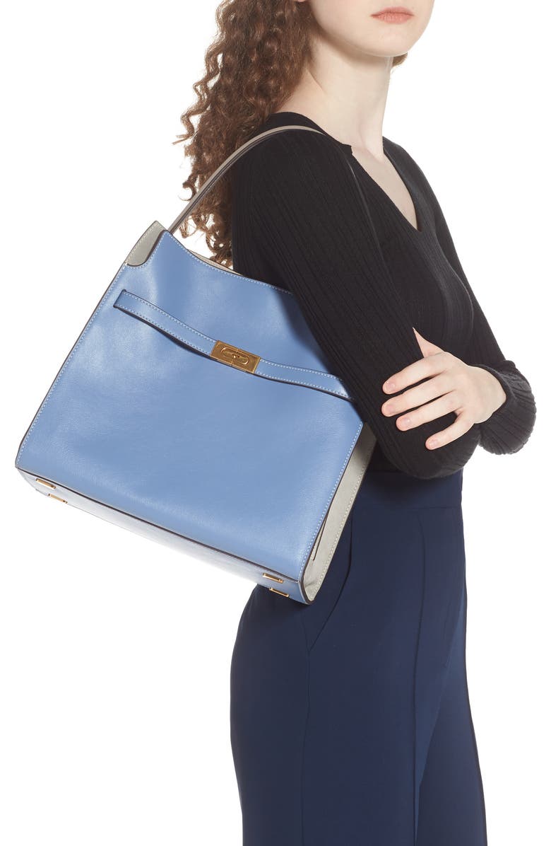 Tory Burch Lee Radziwill Leather Double Bag, Alternate, color,