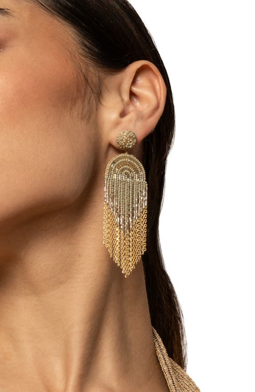 Deepa Gurnani Circe Beaded Fringe Drop Earrings