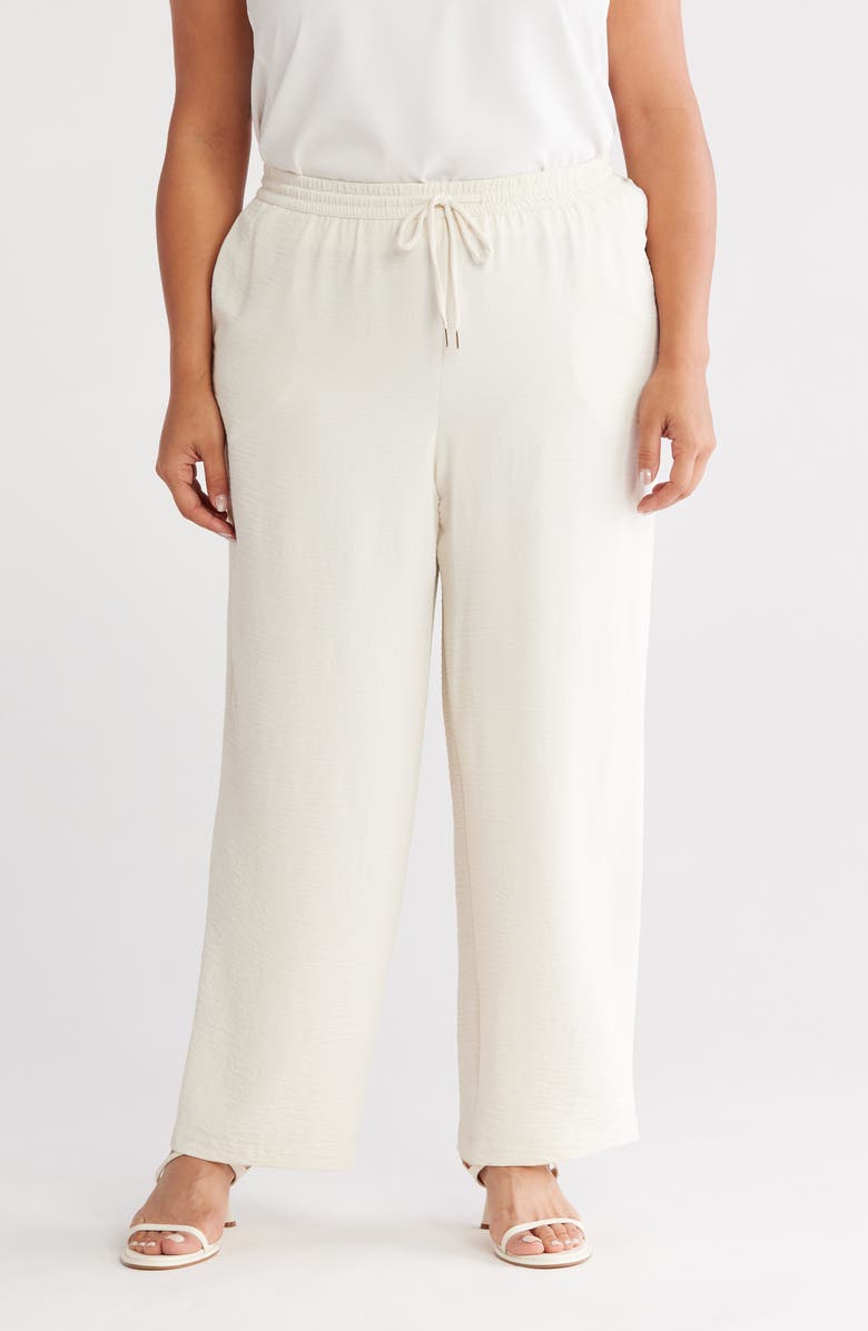 Jones New York Drawstring Ankle Wide Leg Pants, Main, color, Coconut