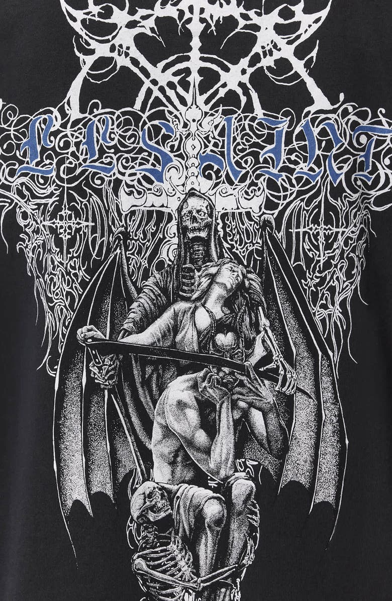 AllSaints Swords Oversize Cotton Graphic T-Shirt, Alternate, color, Washed Black