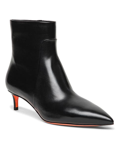 ショートブーツ・ブーティ SANTONI Woman Flat ankle boots Black WTEI59524GOMBUDY N01 SANTONI: Flat booties women - Black | Santoni flat ankle