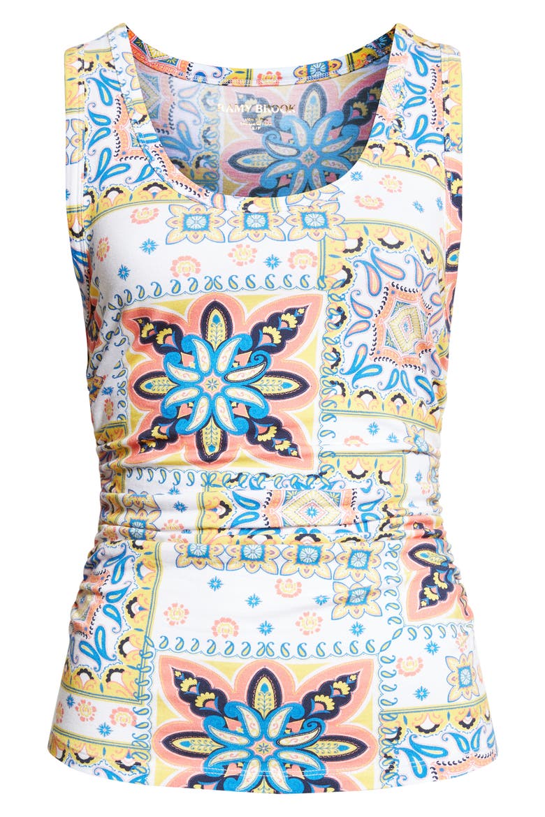 Indie Tile Print Sleeveless Top, Alternate, color, WHITE PIAZZA