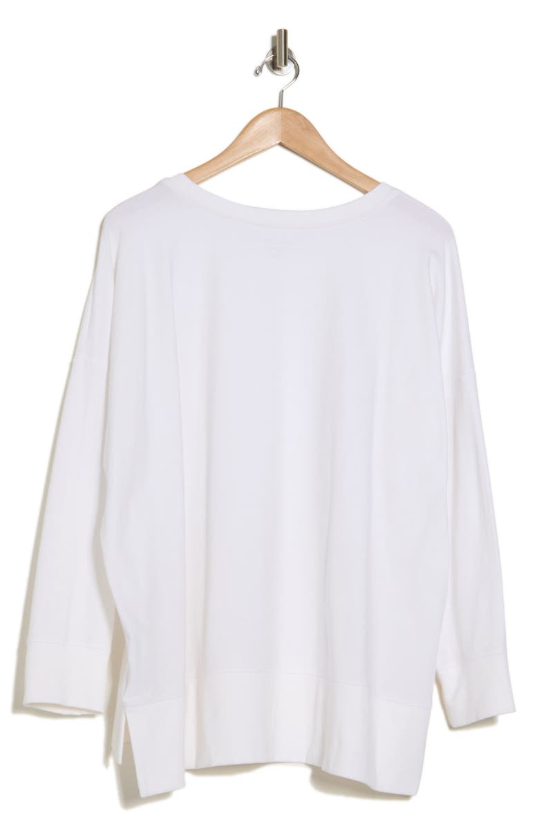Eileen Fisher Crewneck Long Sleeve Top, Alternate, color, White