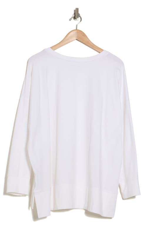 Eileen Fisher Crewneck Long Sleeve Top In White