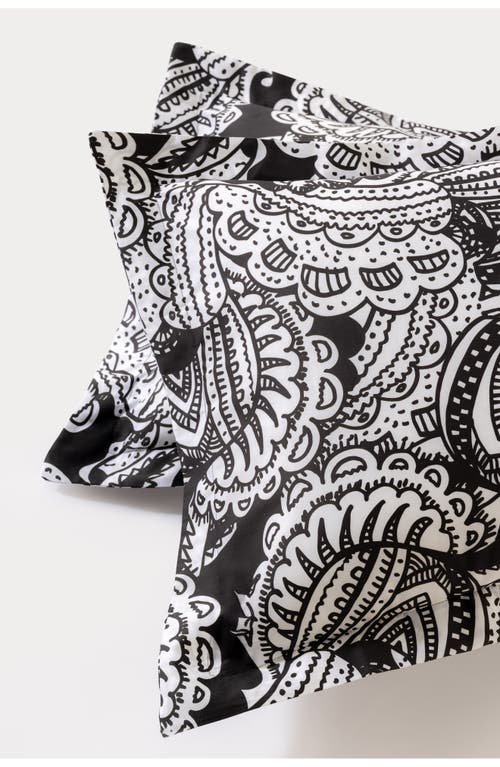Brooks Brothers Set Of Two Paisley Print Pillow Sham In Black
