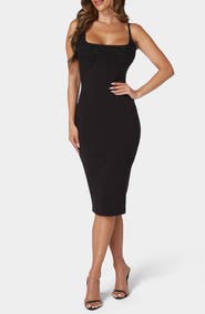 bebe Sequin Embellished Body-Con Midi Dress