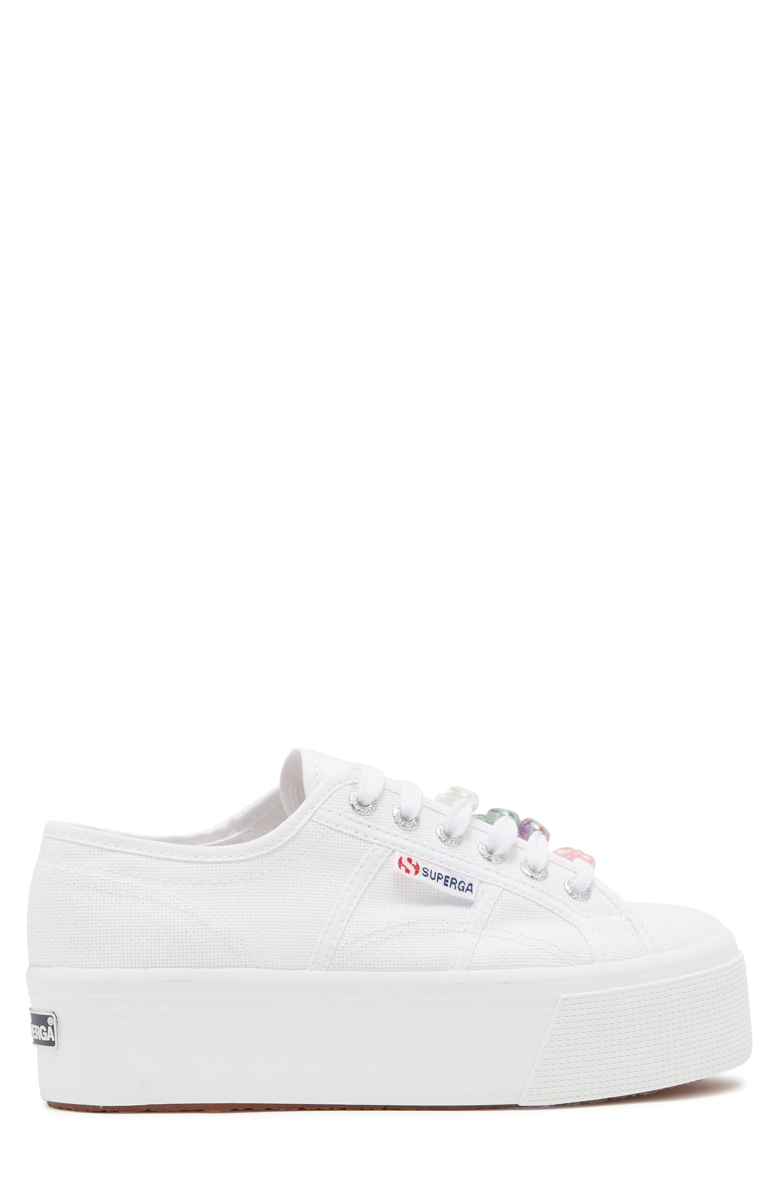 Superga Beaded Canvas Platform Sneaker, Alternate, color, 