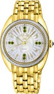 GV2 Palermo Diamond & Gemstone Swiss Quartz Bracelet Watch, 35mm