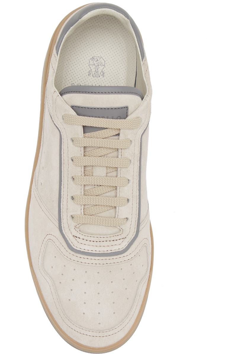 Brunello Cucinelli Washed Suede Court Sneaker, Alternate, color,