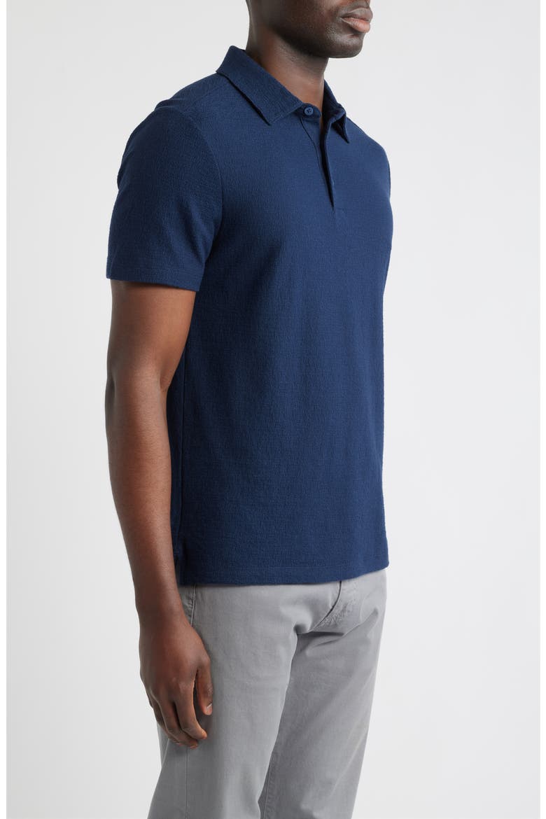Newman Textured Cotton Blend Polo, Alternate, color, BLUE NIGHT