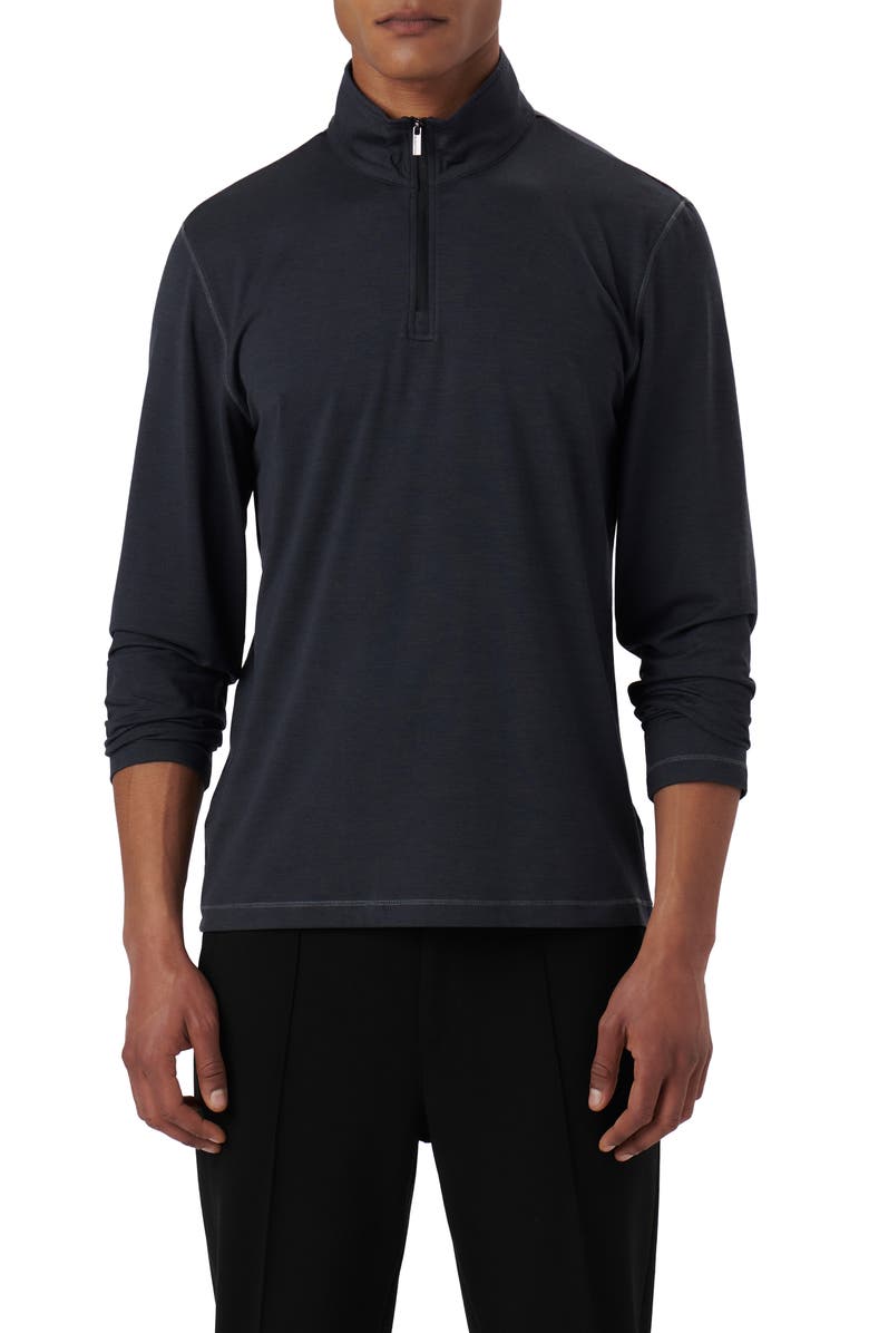 Bugatchi Quarter Zip Performance Pullover, Main, color, 