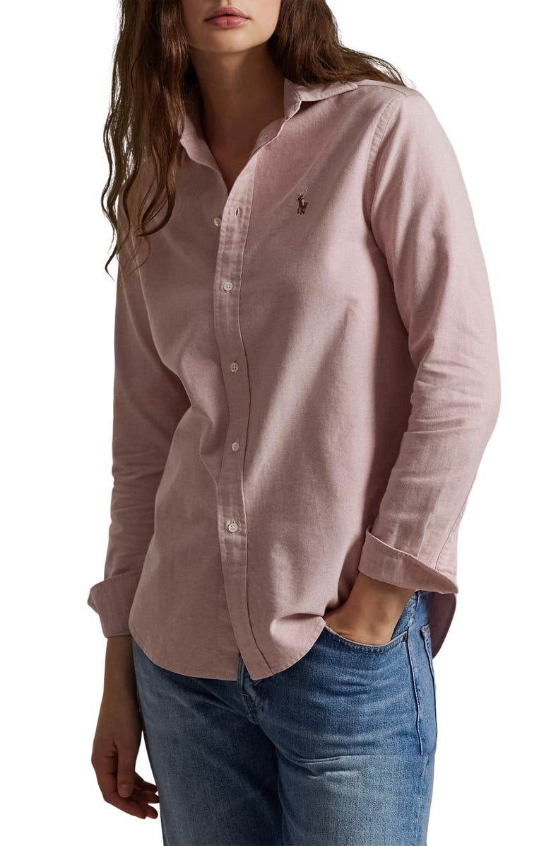 Polo Ralph Lauren Oxford Cotton Button-Up Shirt, Main, color, Adirondack Berry