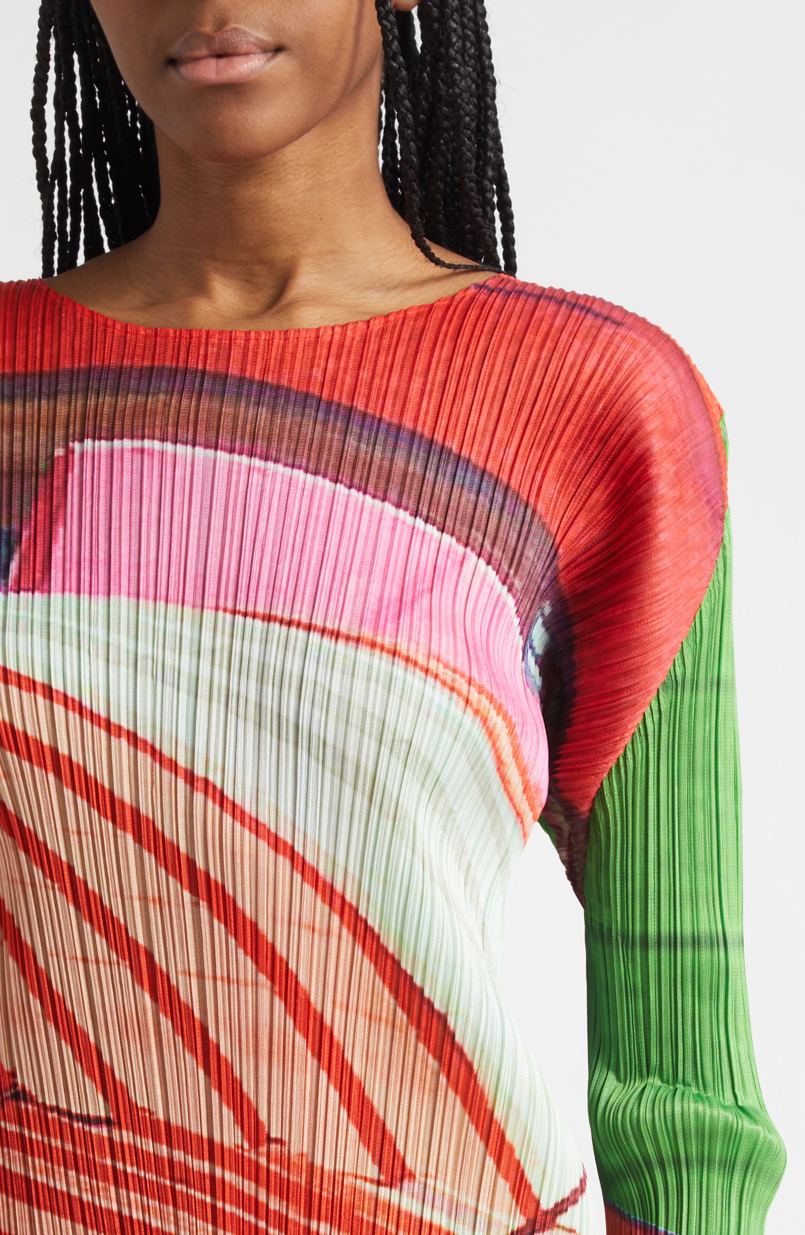 City Collage Pleated Top (Women) | Nordstrom