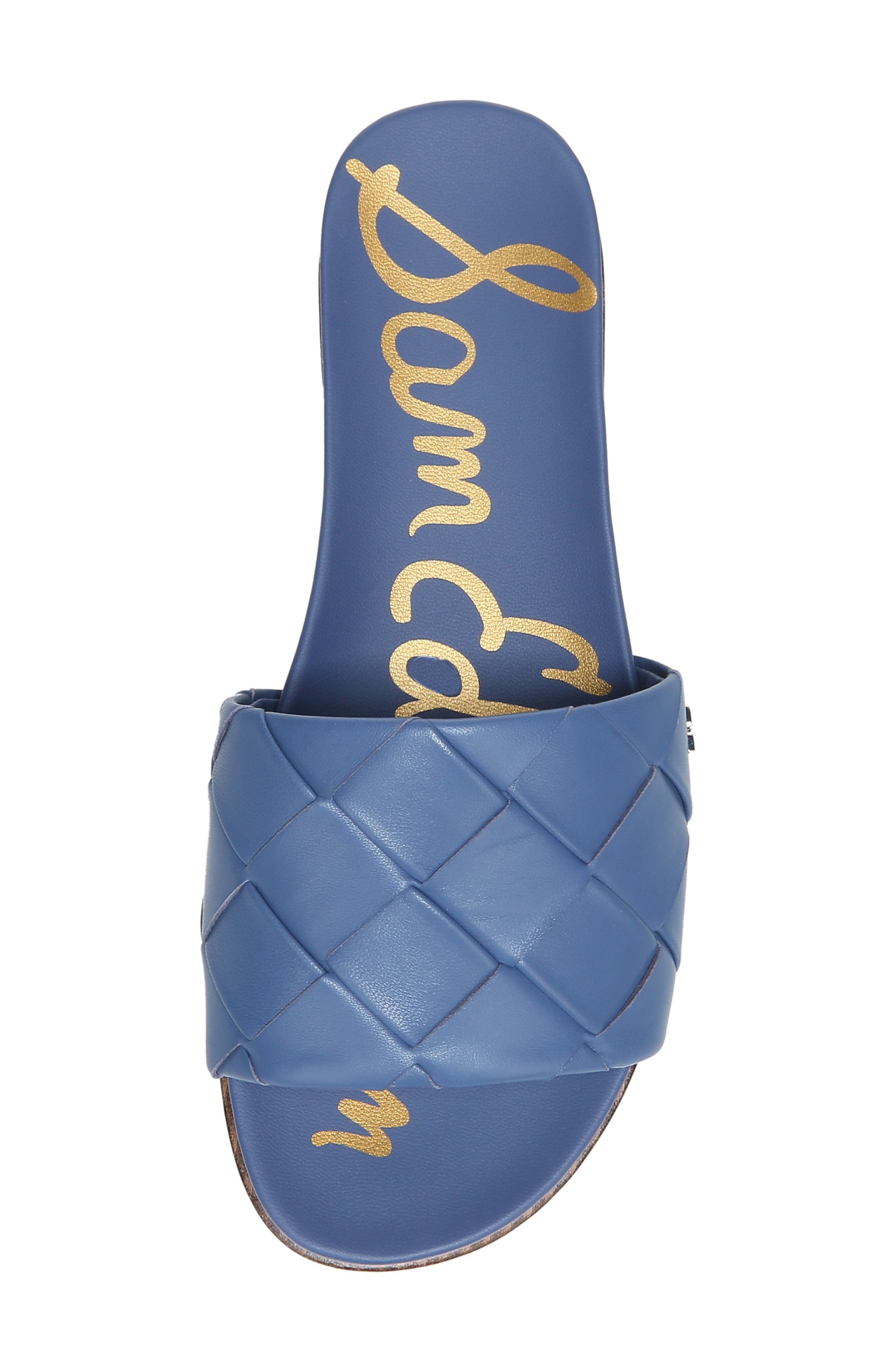 Adaley Platform Slide Sandal, Alternate, color, MARLIN BLUE LEATHER