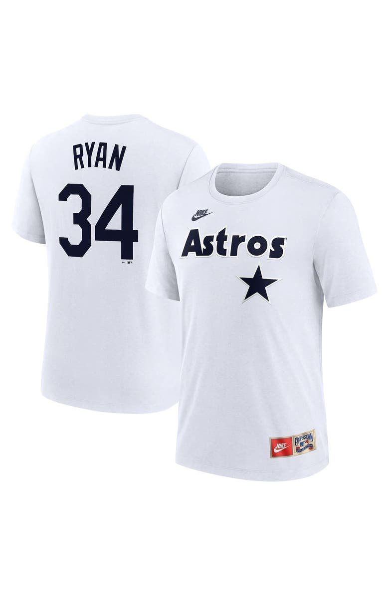 Nike Men's Nike Nolan Ryan White Houston Astros Cooperstown Collection Name & Number Tri-Blend T-Shirt, Alternate, color, White